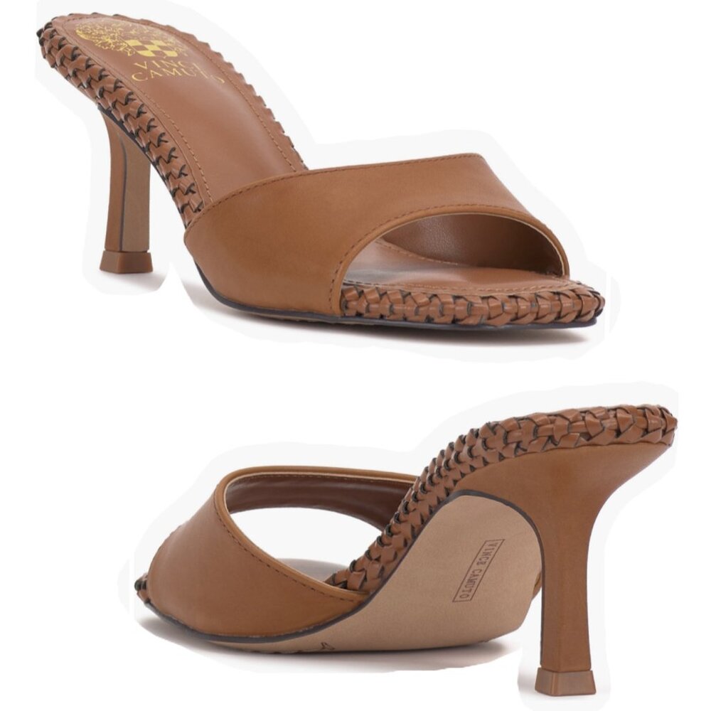 Vince Camuto Emmla Slide Sandals Caramello Brown Leather Women Size 7.5
